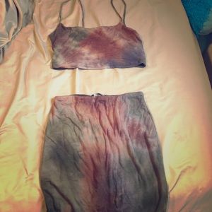 Sexy tie dye two piece